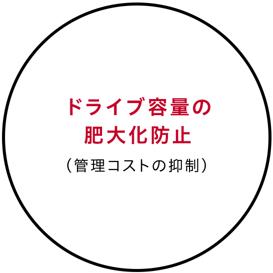 ドライブ容量の肥大化防止（管理コストの抑制）