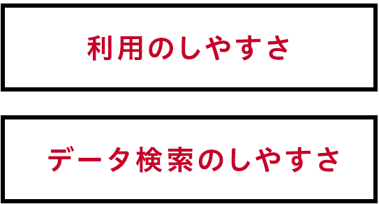 利用のしやすさ データ検索のしやすさ